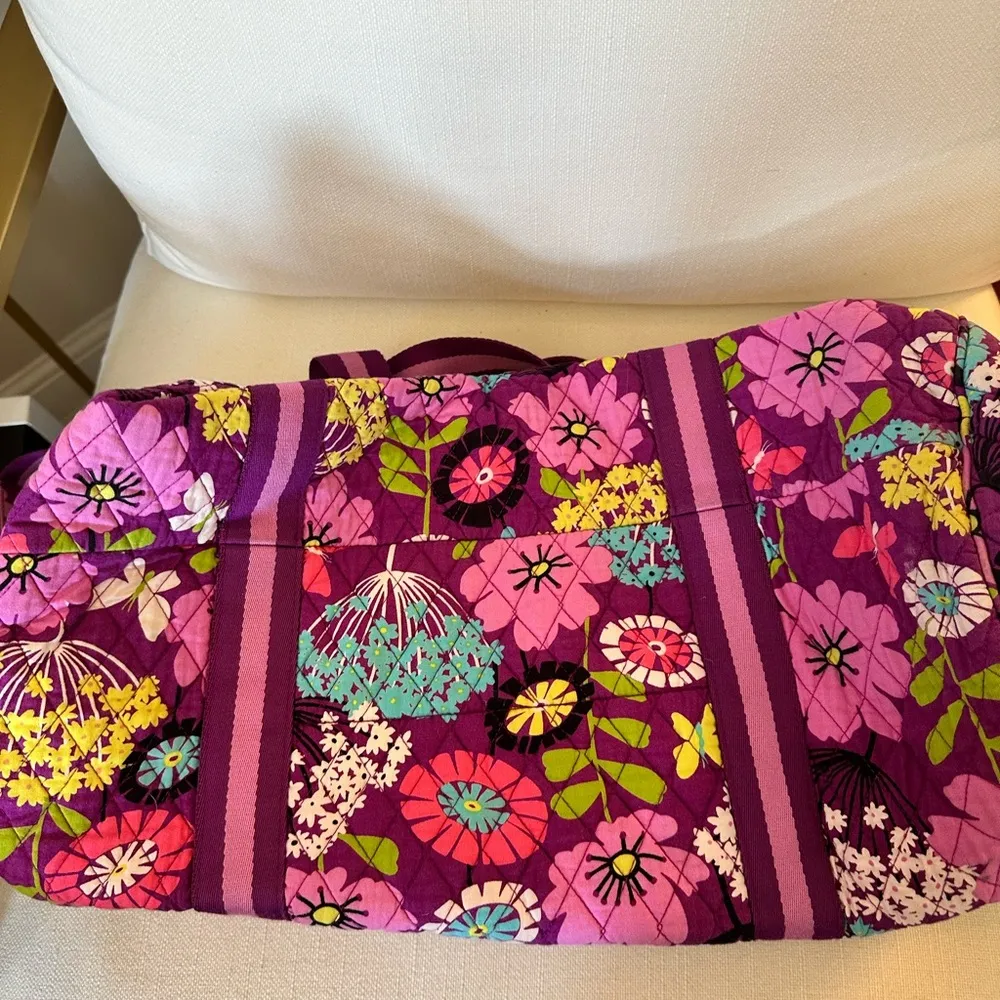 Vera Bradley Large DUFFLE BAG Multi Floral Butterfly French Country Boho NWOT - Image 4