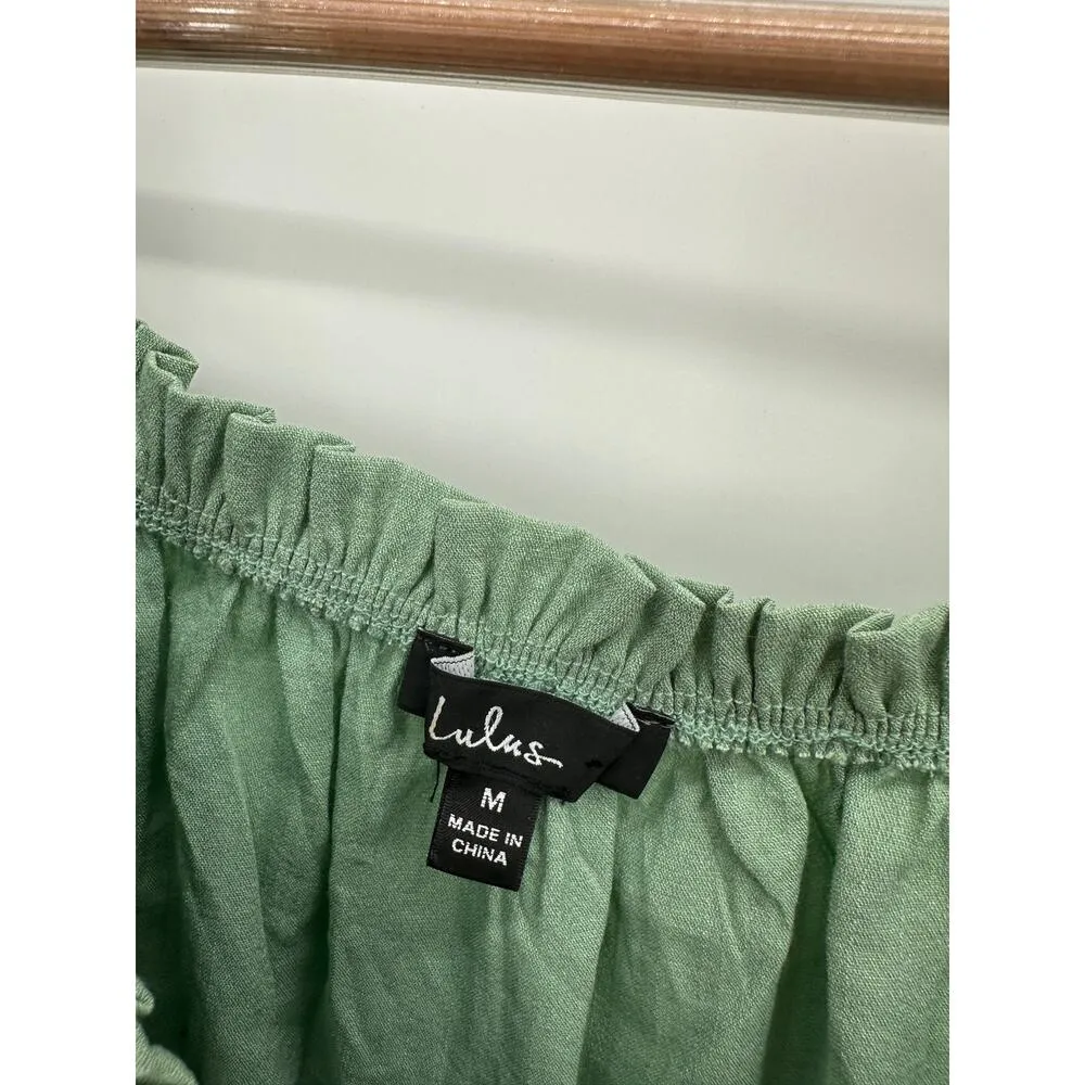 Lulus Womens Mint Green Milkmaid Dress Size M Mini Cottagecore Fitted Dainty - Image 5