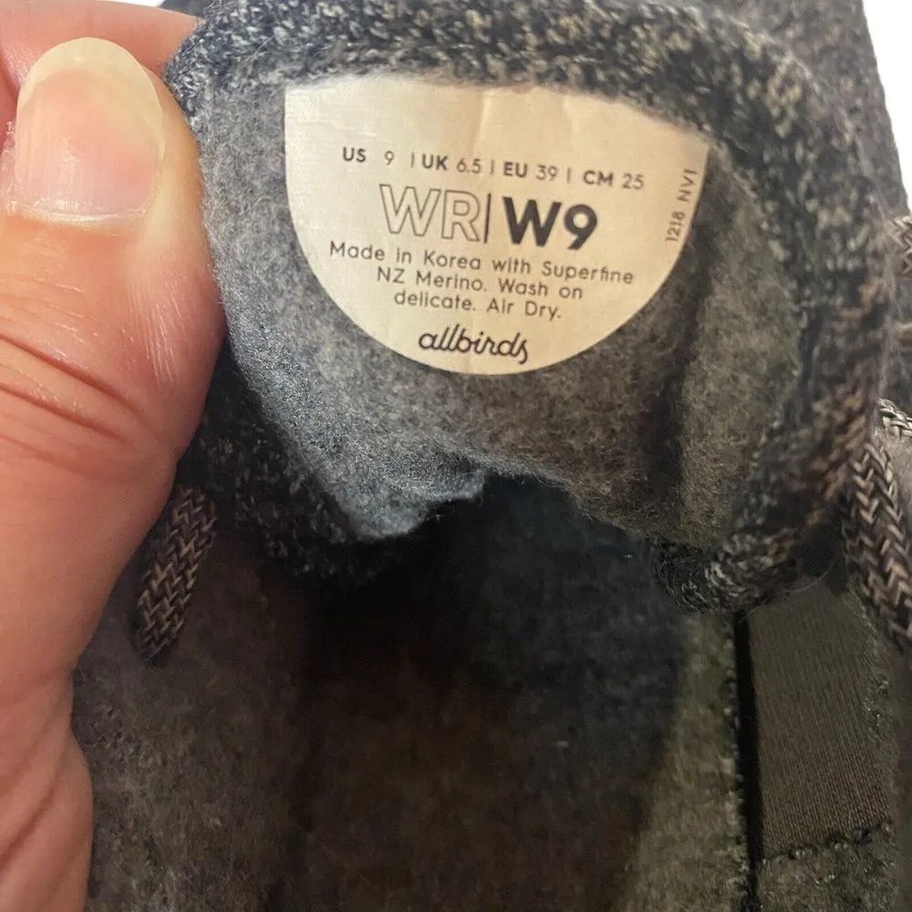 Allbirds Natural Gray ‎ Sole Merino Wool Runners Sneakers Women's Size 9 Preppy - Image 7