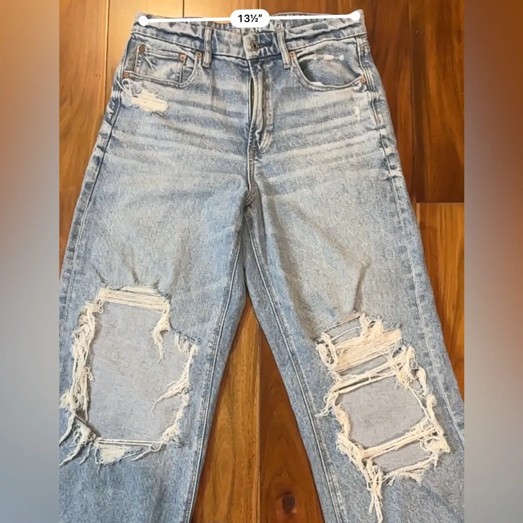 American Eagle  Curvy Super High-Rise Baggy Straight Jeans - Image 6