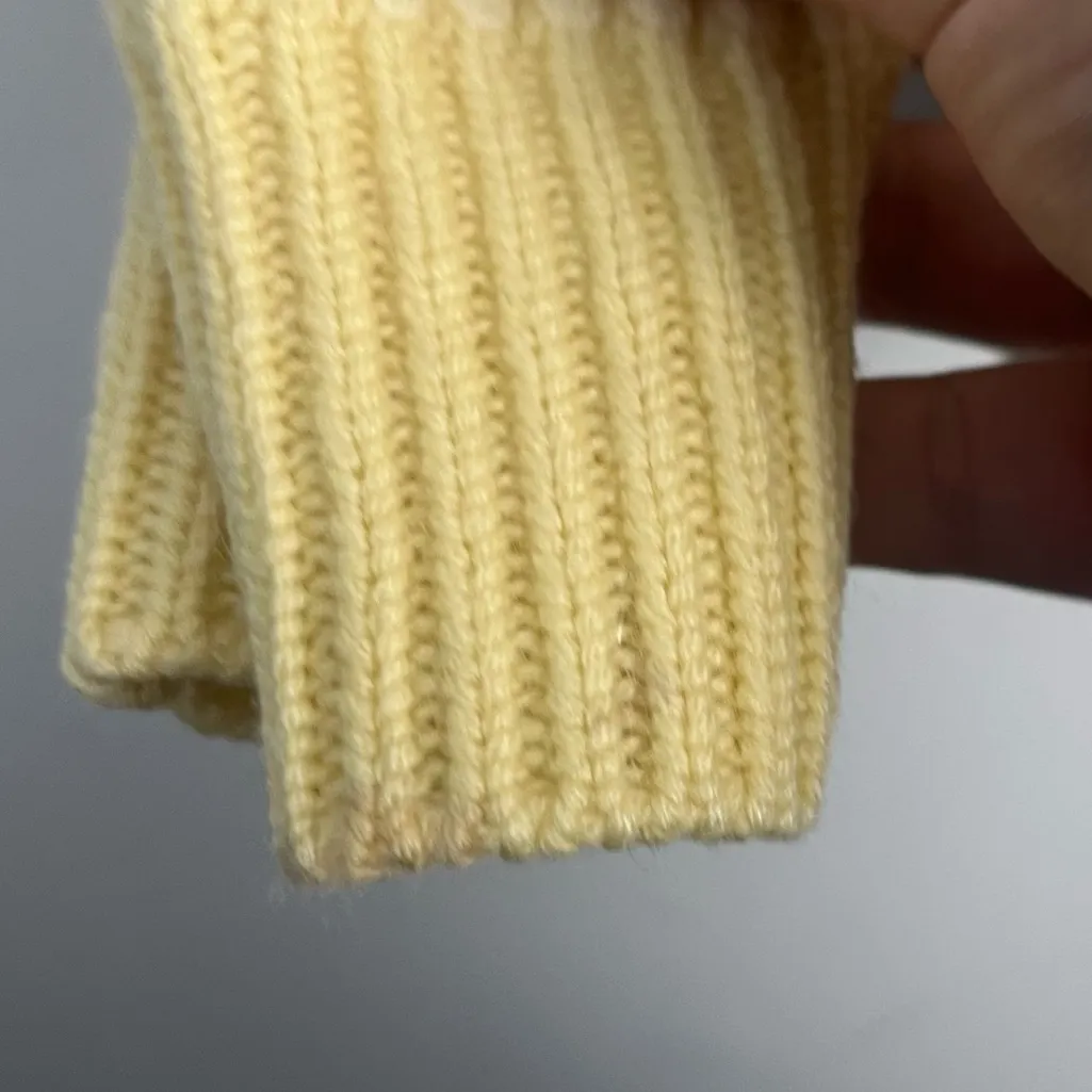 Naadam Fisherman Colorblock Cardigan yellow cream wool cashmere size large - Image 7