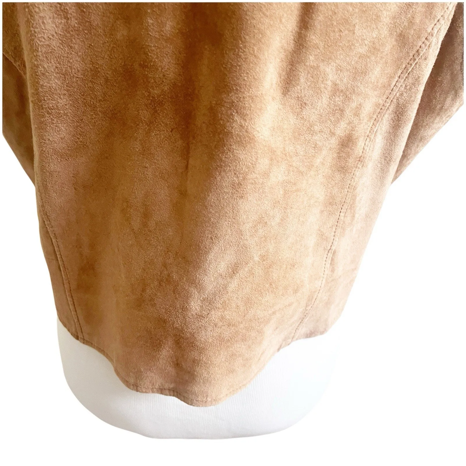 Hunt Club Vintage Women’s Suede 100% Leather Vest Tan Front Pockets Size 16 Zip - Image 6