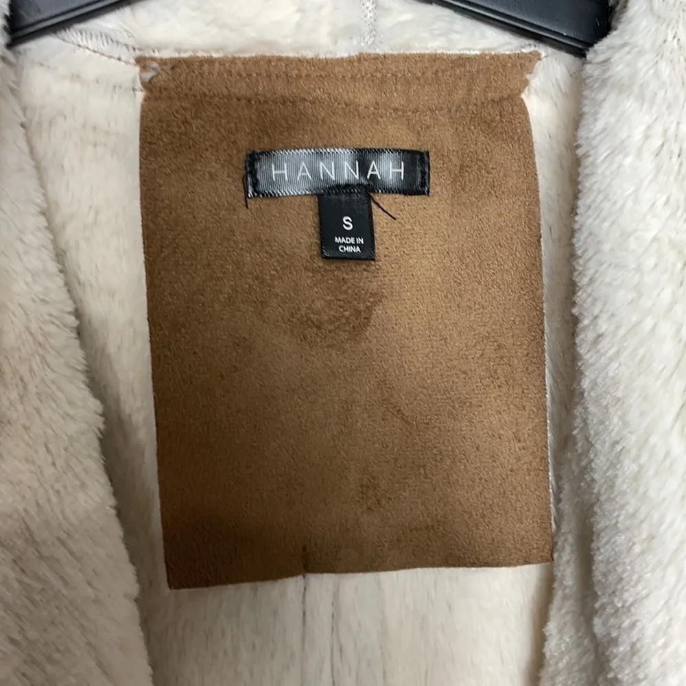 Hannah Faux Suede Faux Fur Vest Camel Color Size Small Tan - Image 6