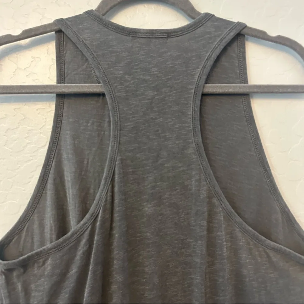 Sundry ruched tank u-neck sleeveless racerback dress in pigment gray size xl - Image 13