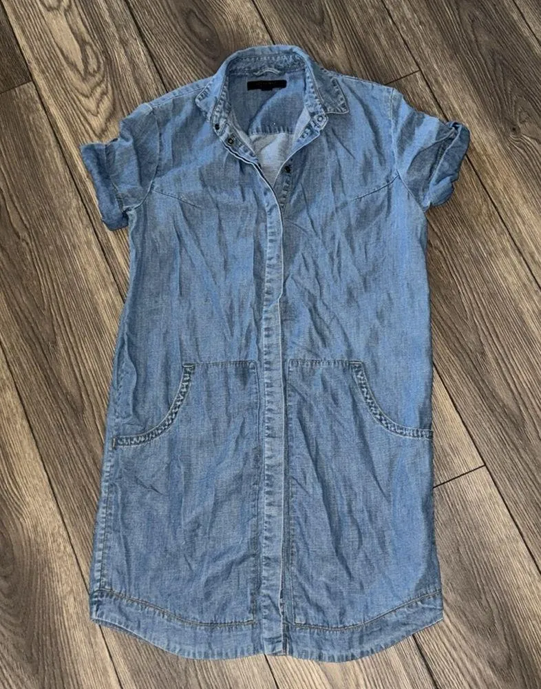 ALLSAINTS CALLA BAY SHIRT DRESS TENCEL/COTTON BLEND SIZE 4 - Image 6