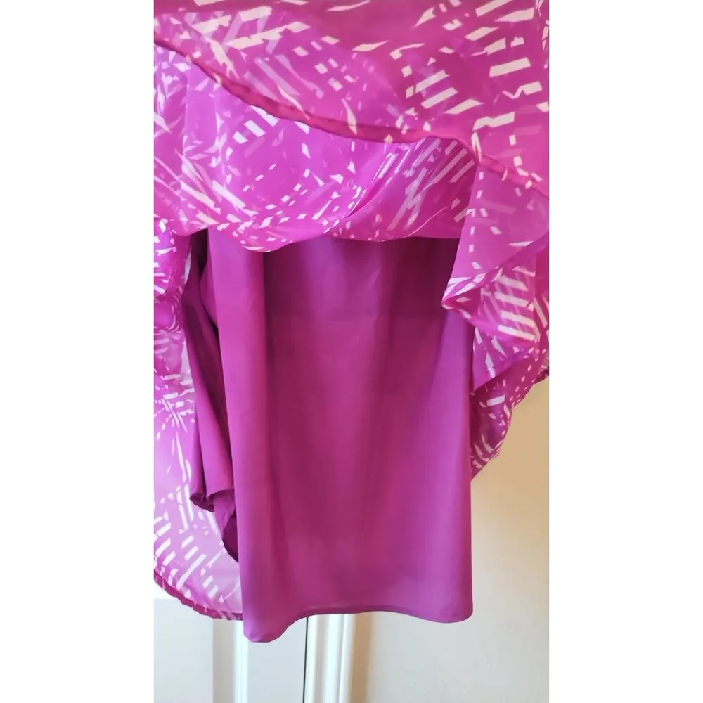Worthington Sheer Purple Print Kimono Sleeve Shirt Blouse tops with Cami 3x - Image 4