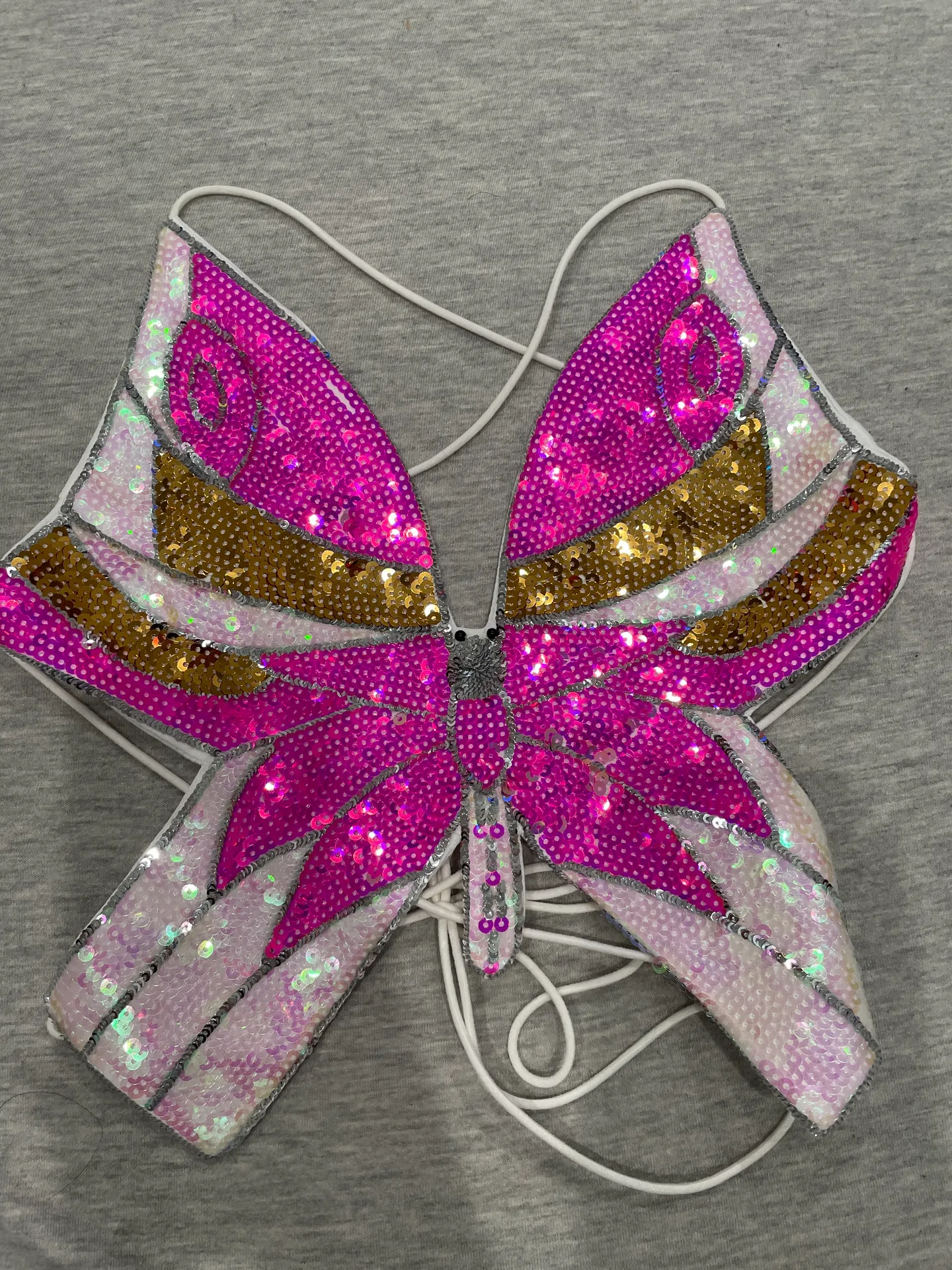 Pink Sequin butterfly shape top Size XS - Image 2