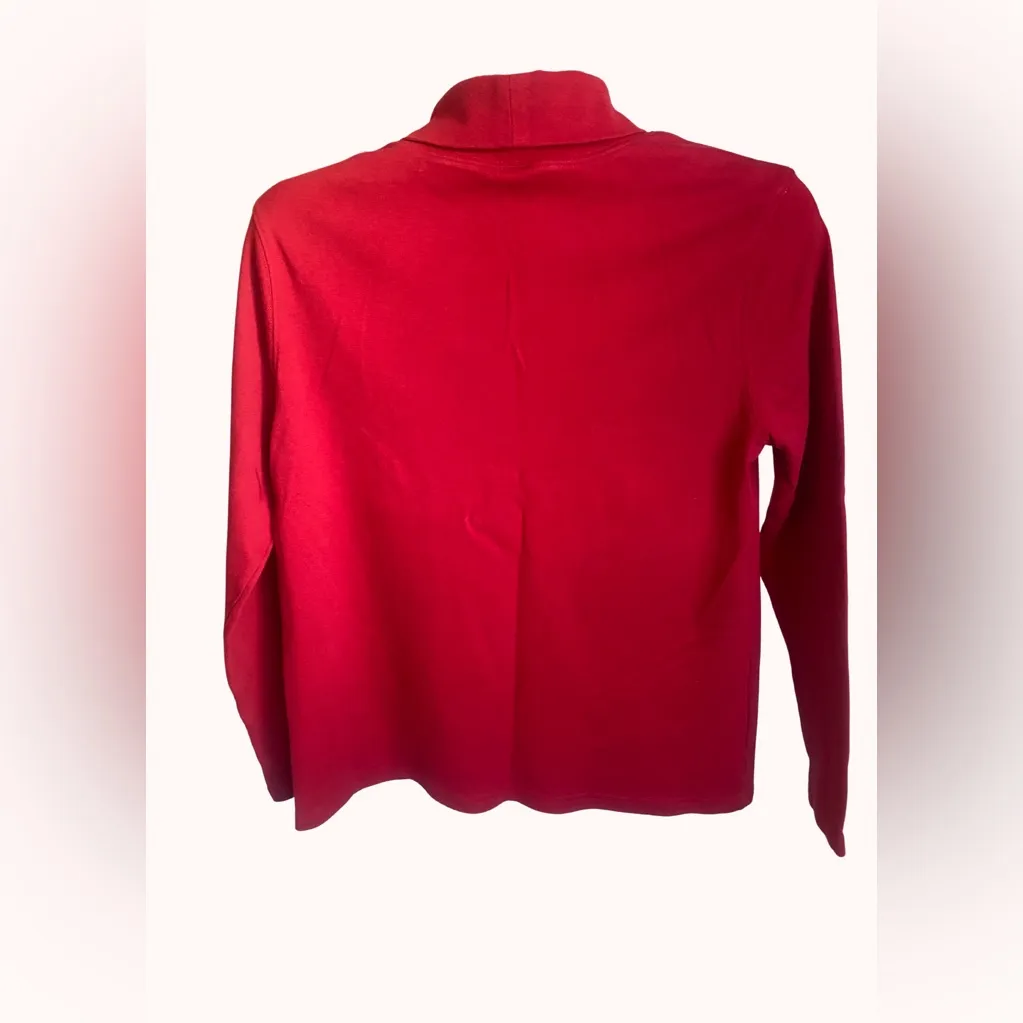 Vintage Holiday Editions Women’s Red Cotton Turtleneck Long Sleeve Large - Image 2