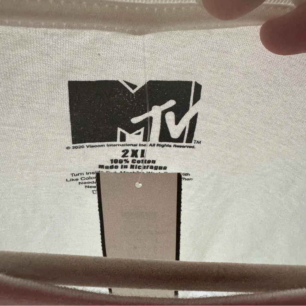 MTV Music Television T Shirt Juniors 2XL XXL White Cactus Logo Short Sleeve Top Size undefined - Image 3