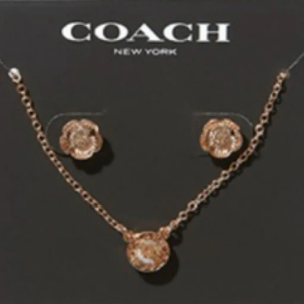 Coach Open Circle Necklace and Stud Earring Set - Image 2