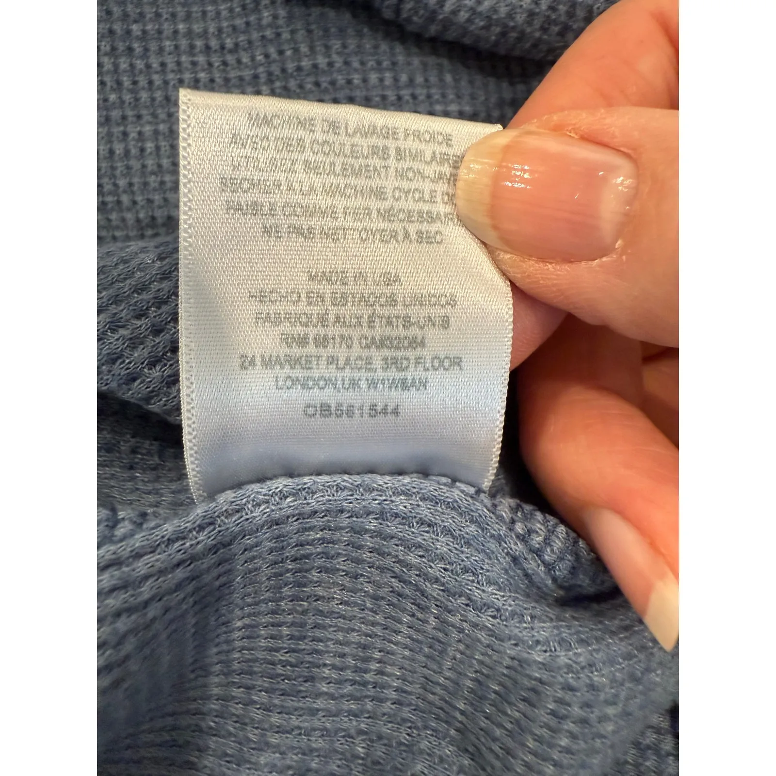 Free People Ocean Dip Tie Dye Thermal Long Sleeve Top Blue Women's Size Small - Image 10