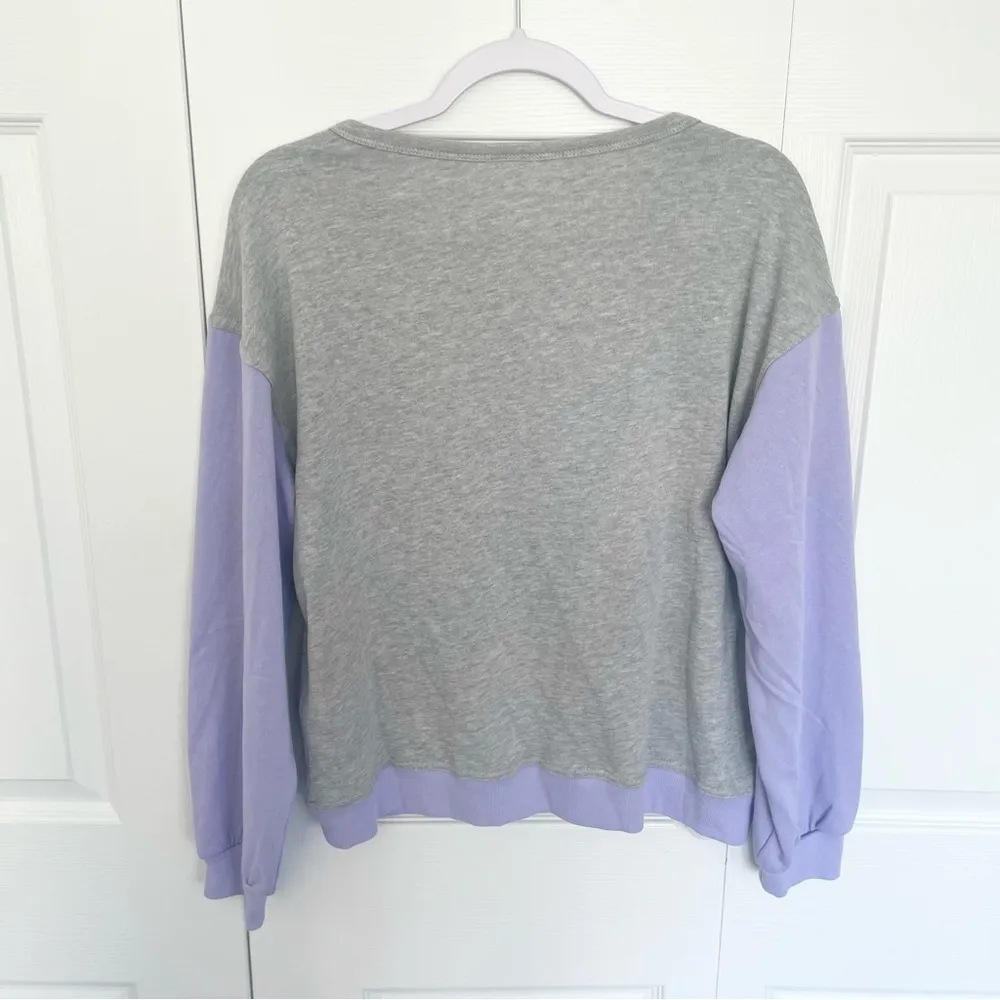NWOT Disney Parks Lilac Iridescent Crewneck Sweatshirt LG - Image 5