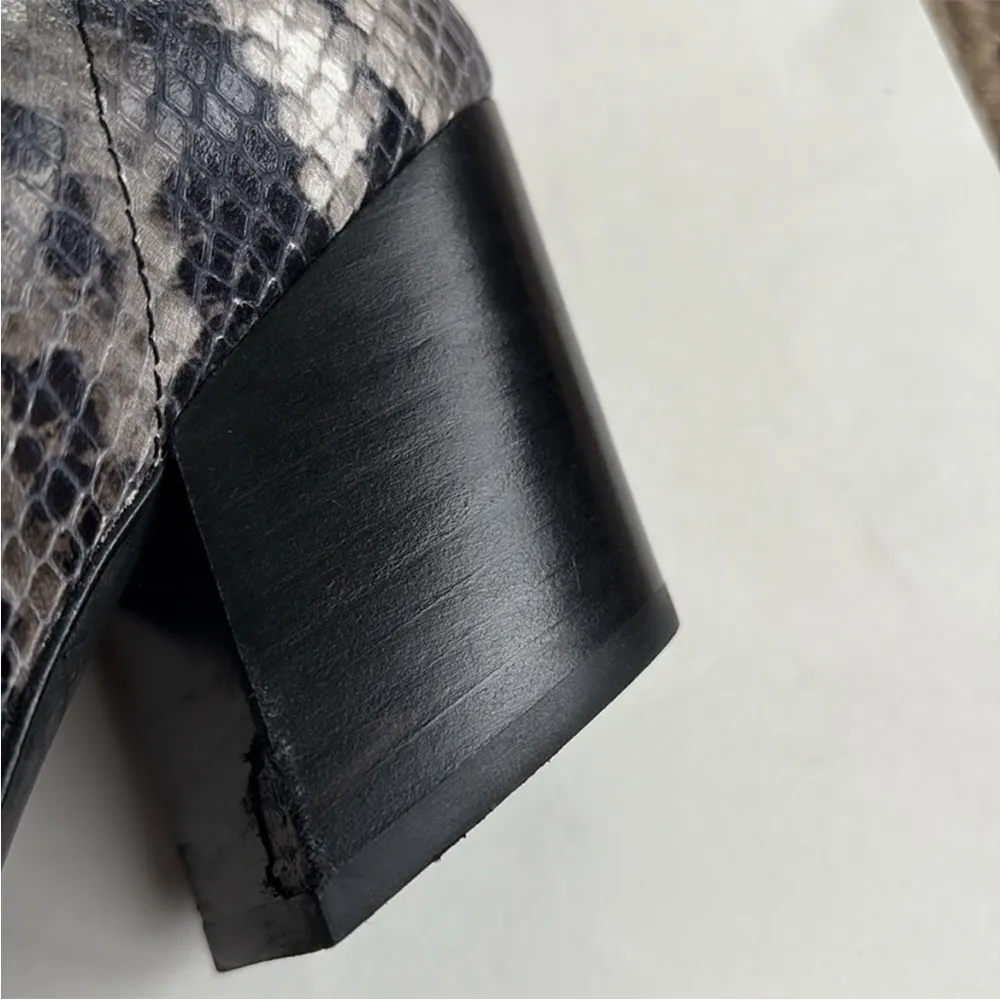 All Saints Leather Aster Snake Print Ankle Boots Size 9 - Image 10