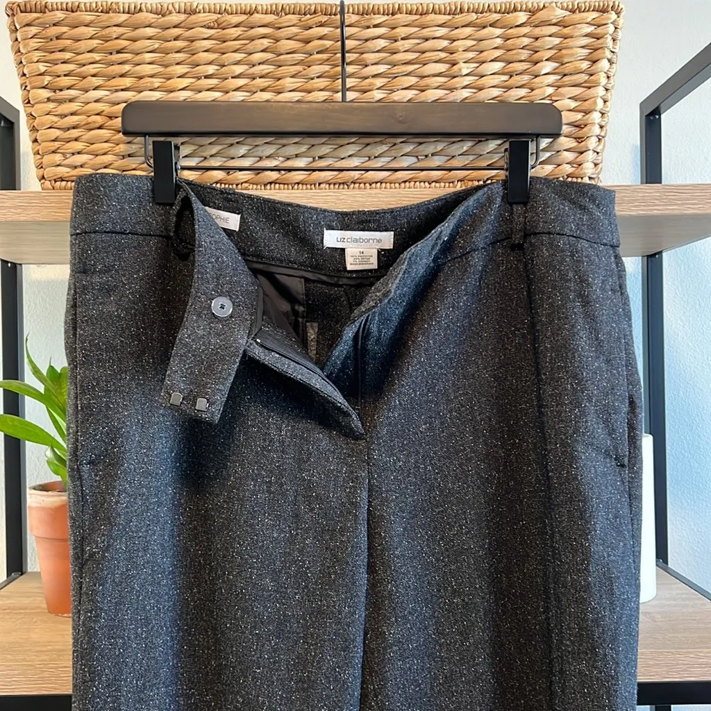 Liz Claiborne Sophie High-Rise Speckled Jacquard Dress Pant Trouser, 14 - Image 7