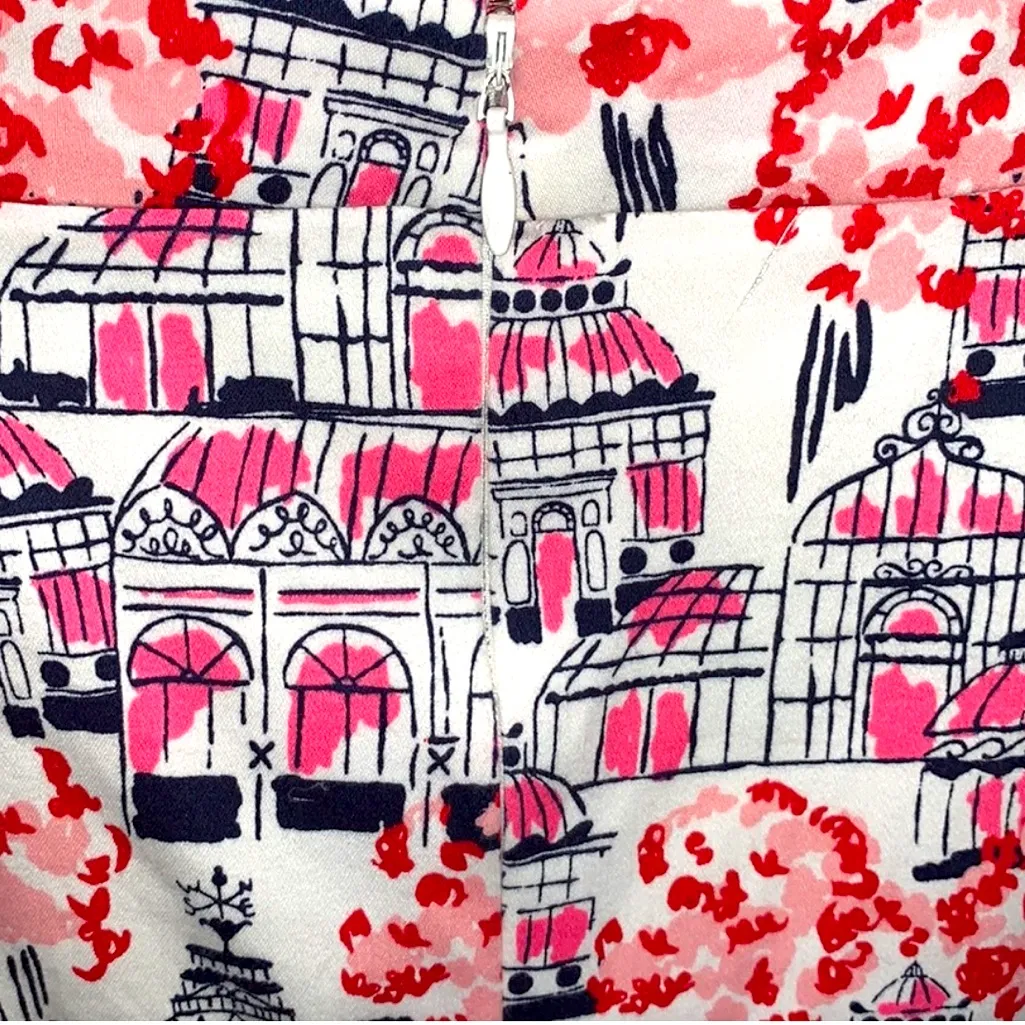 Boden Pagoda Print Pleated Midi
Skirt Pink White Blue UK14 US10 Size 10 - Image 4