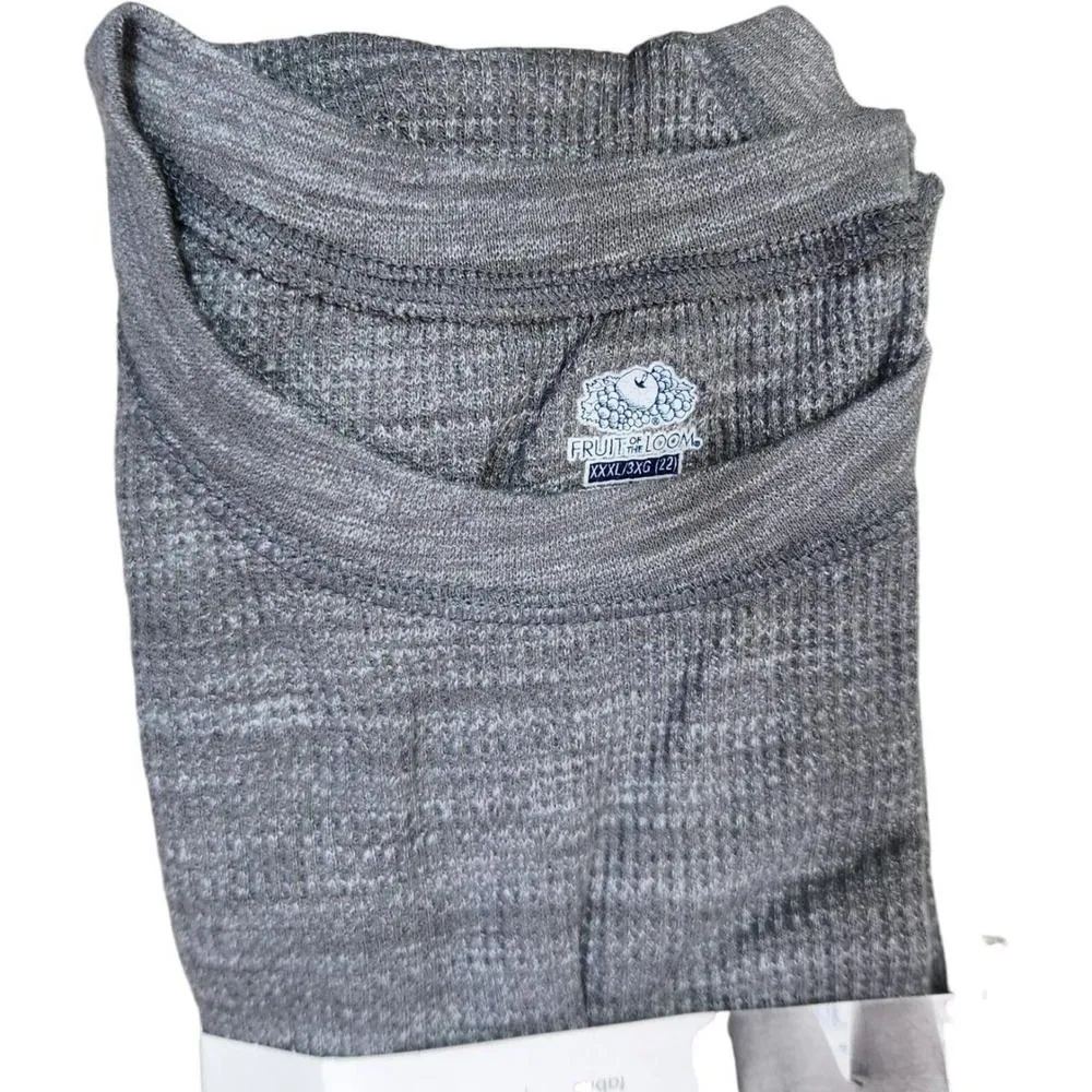 Fruit of the Loom EverSoft Women's Waffle Crew Shirt Size XXXL (22) Gray NWT - Image 7