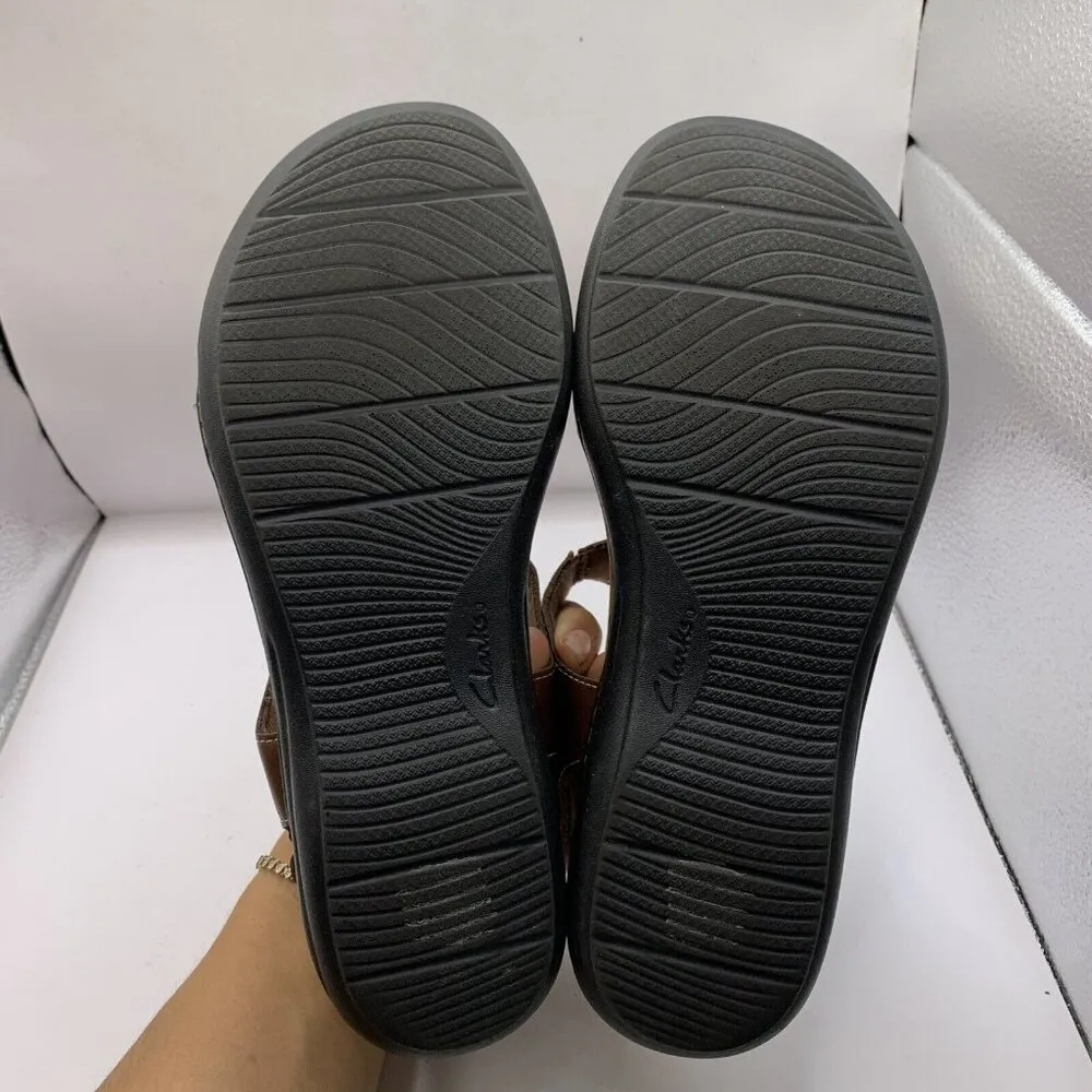 Clarks Laurieann Kay Women's T strap sandals brown leather size 8M E11 - Image 7