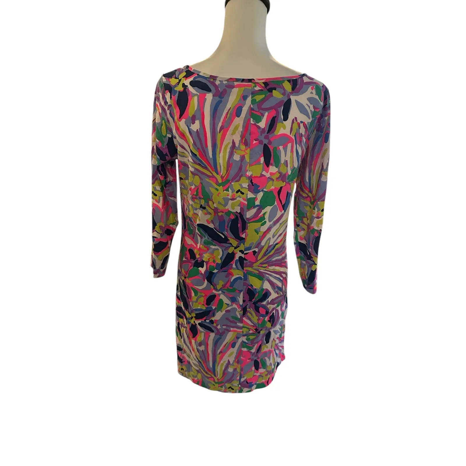 Lilly Pulitzer  3/4 Sleeve Dress Medium Pink Blue White Purple - Image 3