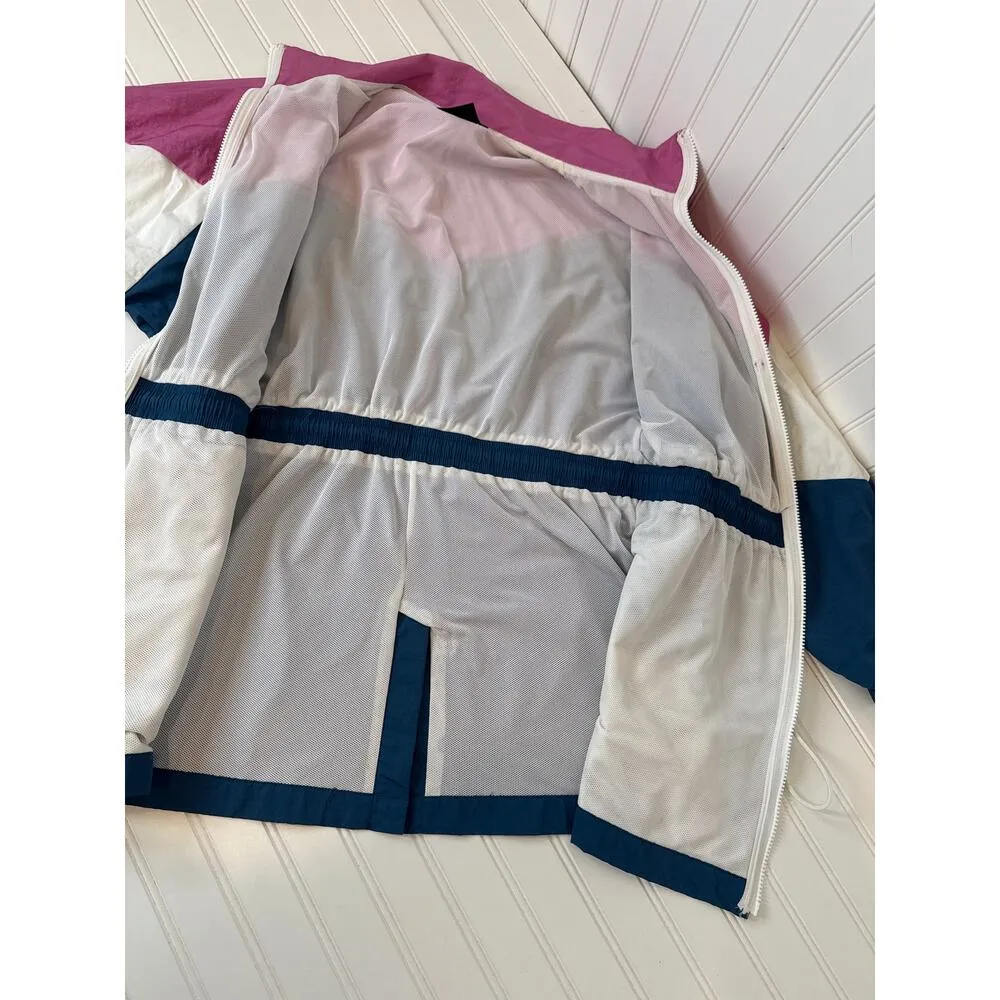 Nike Women's Icon Clash Pink Teal White Track Jacket Windbreaker Full Zip Size S - Image 7
