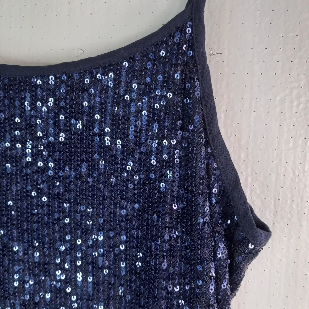Aeropostale XS Midnite Blue Sleeveless Sequin Slip Dress NEW - Image 2