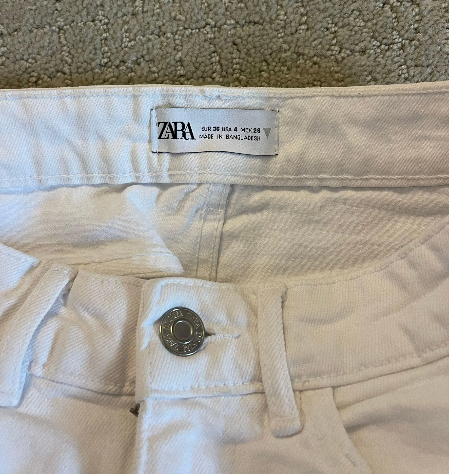 ZARA white jean shorts - Image 5