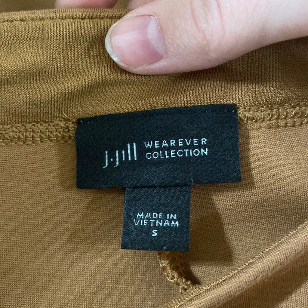 J Jill Wearever Collection jersey side paneled slim leg pants in cedar size S Brown - Image 9