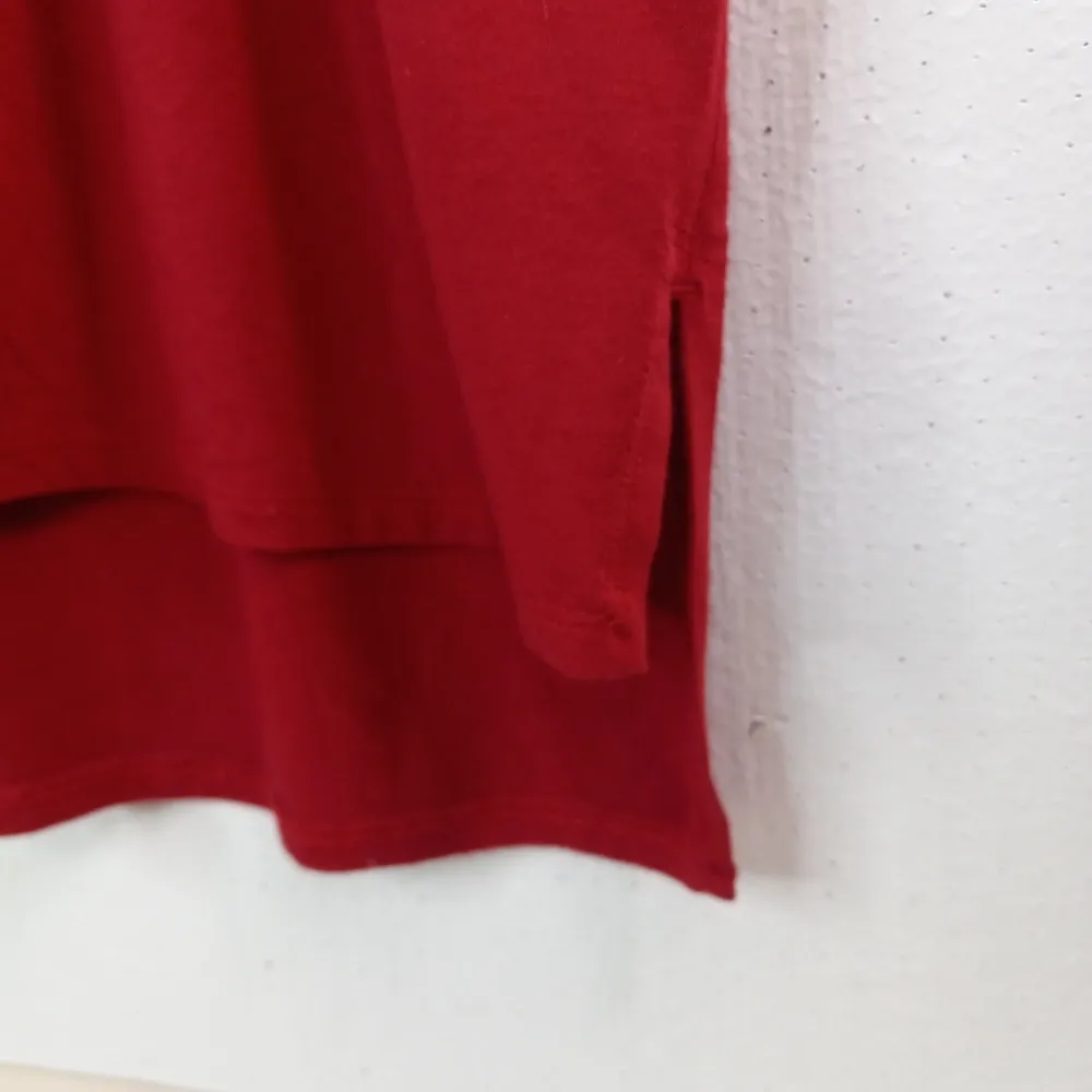 Eileen Fisher M Long Sleeved Crew Neck Popover Raglan Shift Dress in Maroon - Image 6