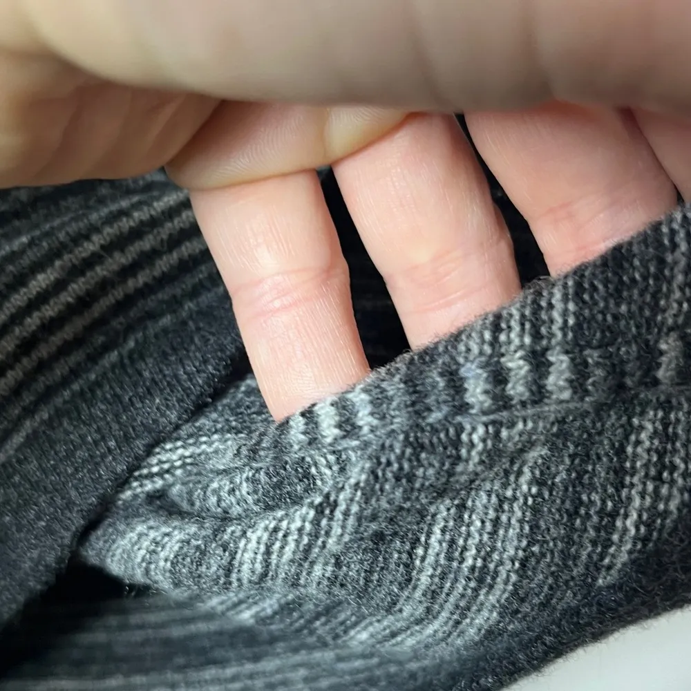 Jean Muir Vintage Wool Sweater Dress 1980s Stripes Cozy Warm Black Size M - Image 7