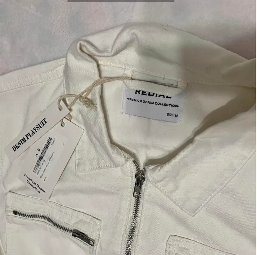 Nasty Gal White Utility Romper  - Image 3