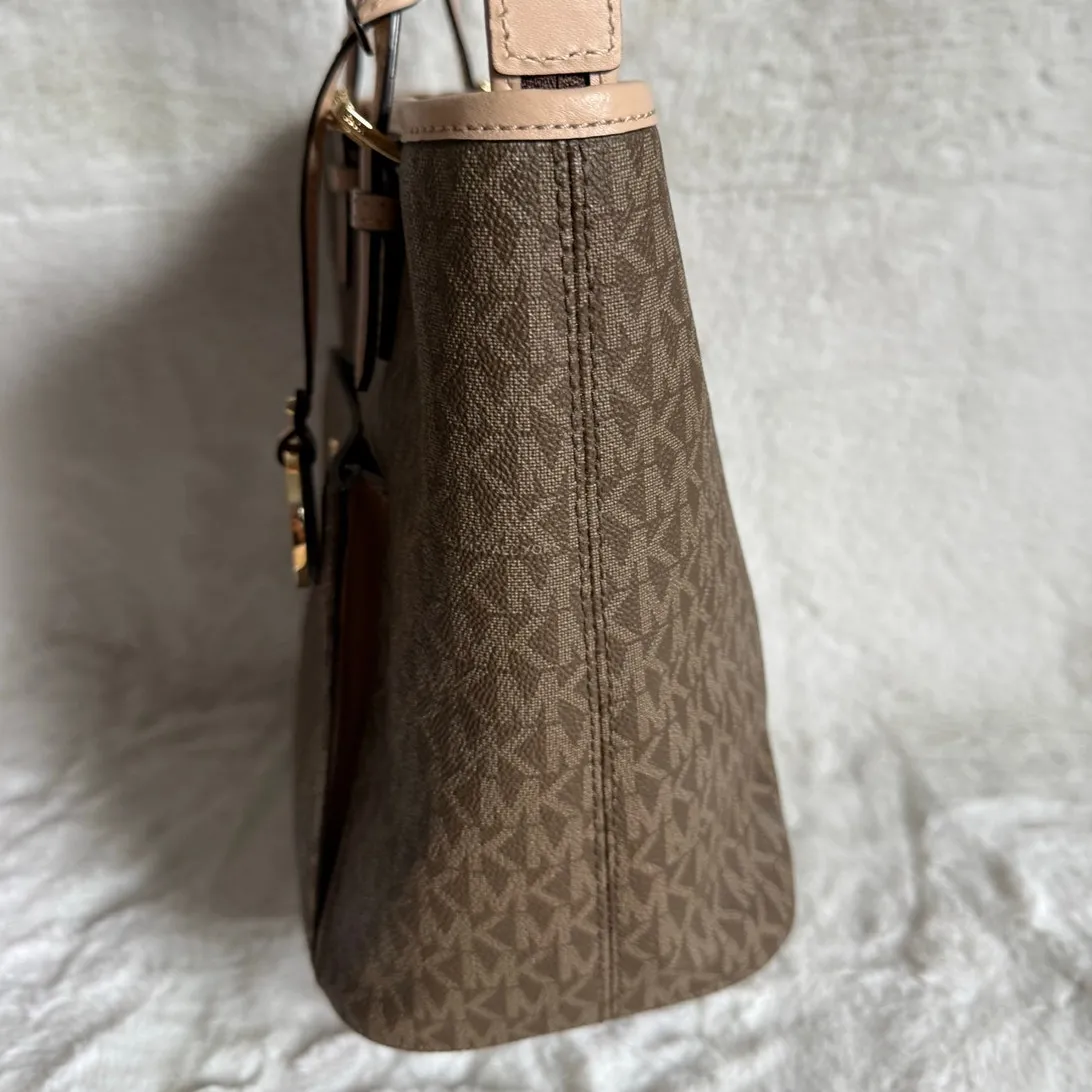 Michael Kors Brown Jet Set Medium Logo Tote Bag - Image 3
