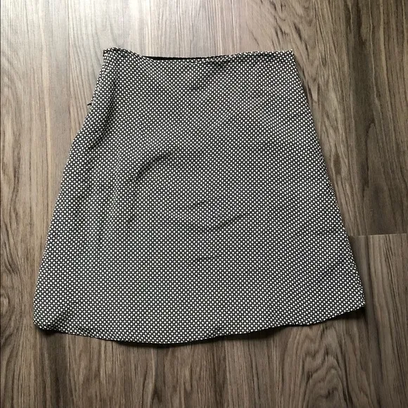 100% silk mossimo polka dots a line skirts lined‎ White Size 4 - Image 4