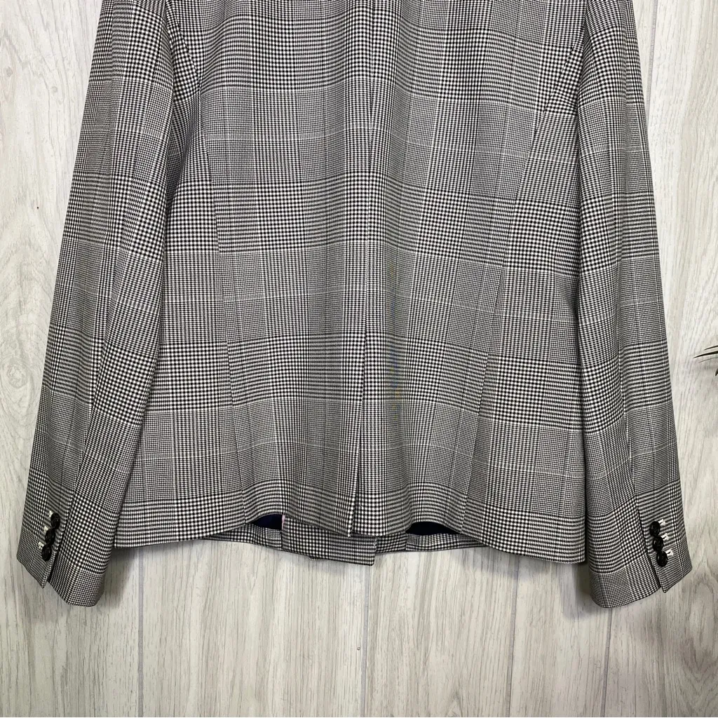 J. Crew Dover Glen Plaid Lined Double Breasted Blazer Jacket size 12 - Image 6