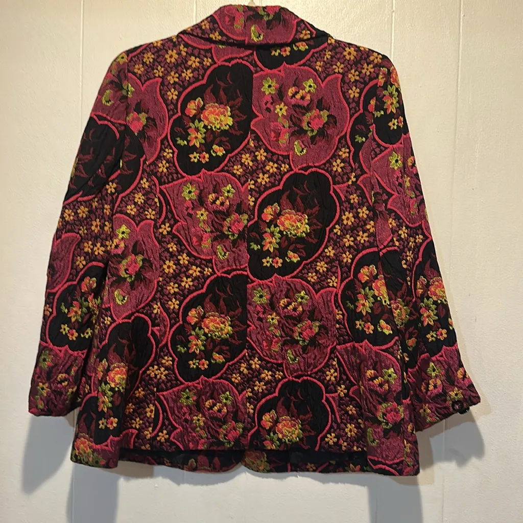 NWOT Tapestry type fabric Luciano Choi blazer Purple Size XL - Image 5