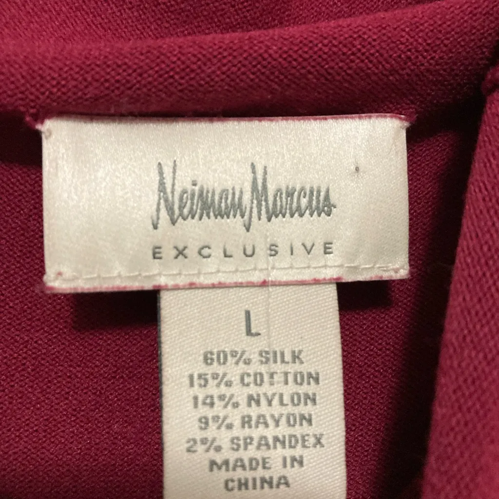 Neiman Marcus Exclusive Vintage Wine Silk Blend Turtleneck Sweater - Image 2