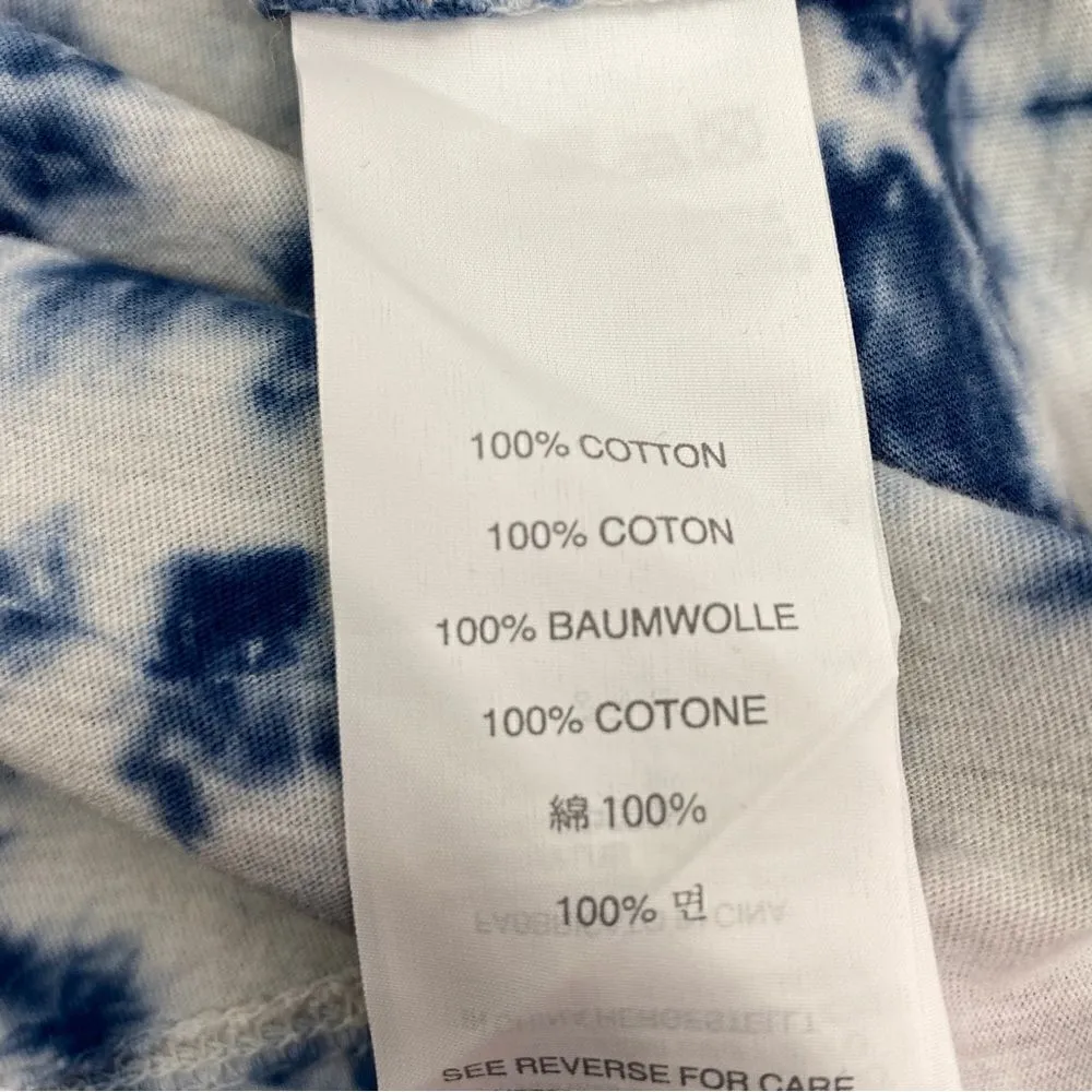 J. Crew Tie Dye Scoop Neck Pocket Tee Shirt Blue White Small - Image 9