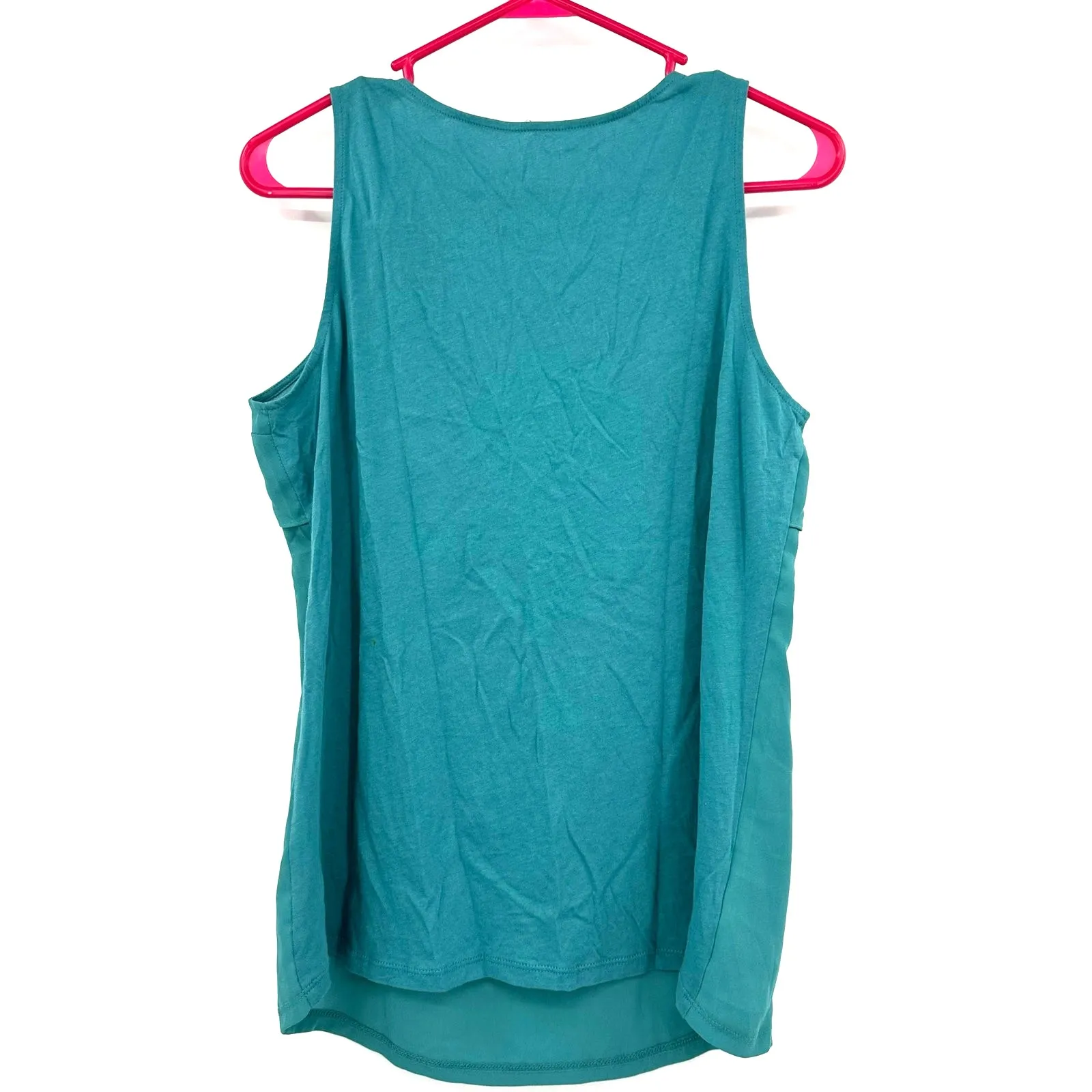 Loft Outlet Size Medium Tank‎ Green Ruffle Sleeveless Undershirt Loose Flowy - Image 2