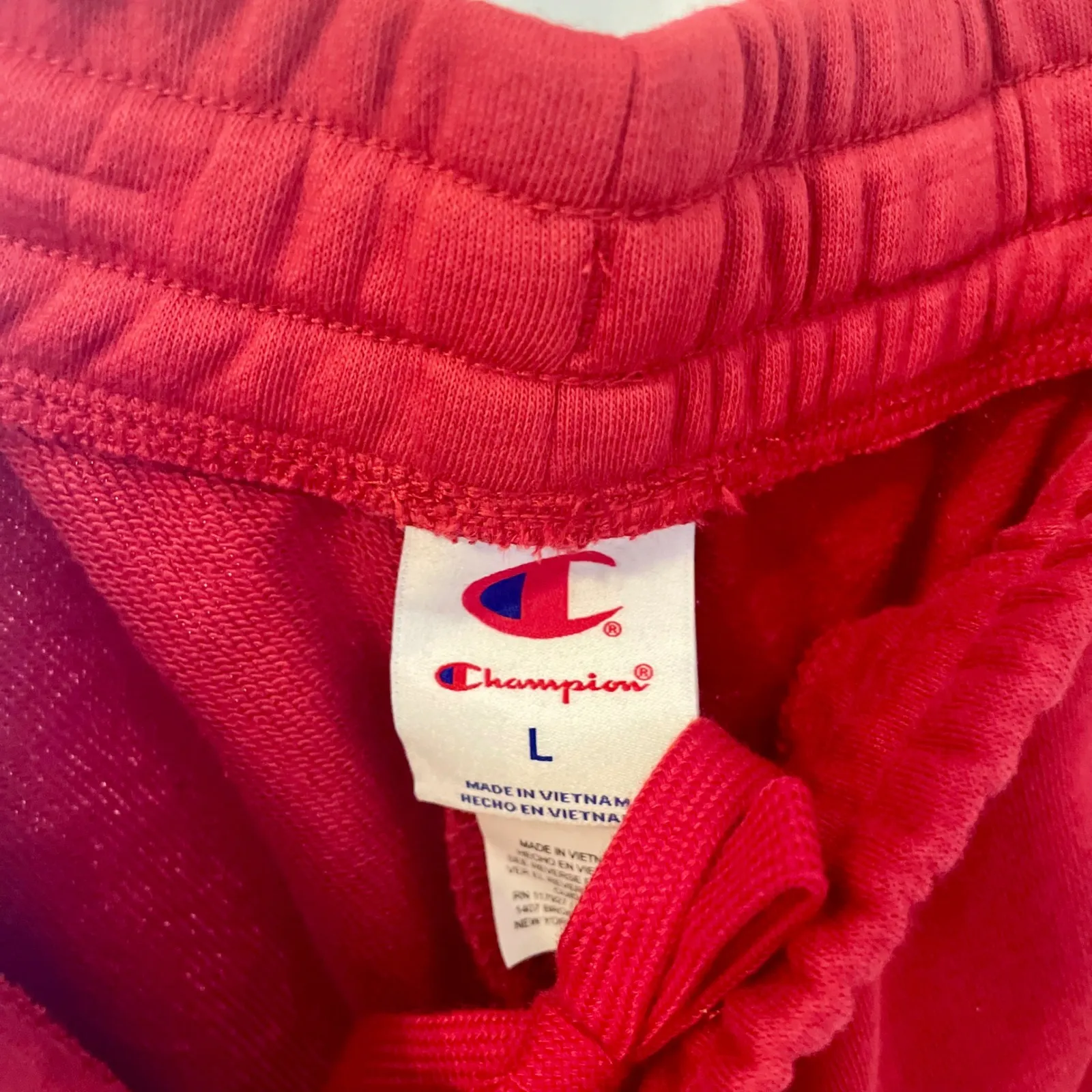 Champion Women Red Athletic Shorts with Sporty Side Tape Size L - Image 4