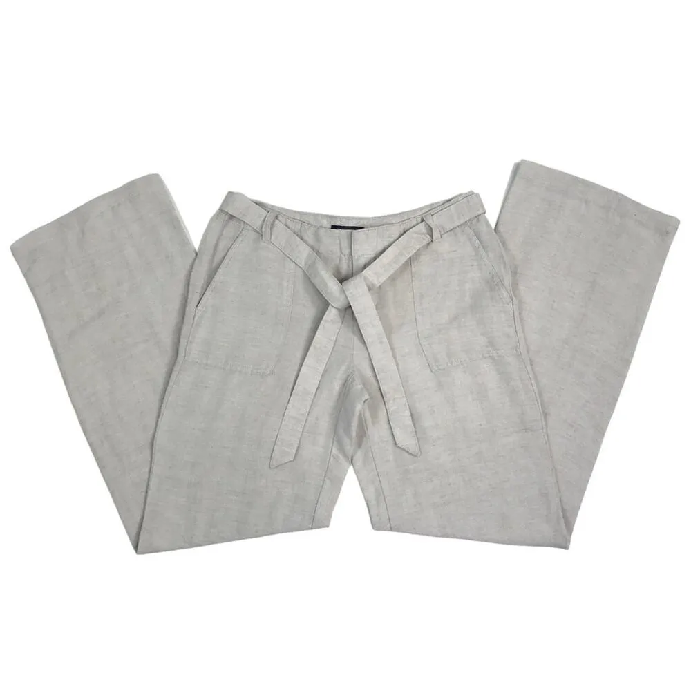 TOMMY HILFIGER Linen Pant Women 4 Wide Leg Cottage Retro Y2K Resort Feminity - Image 5