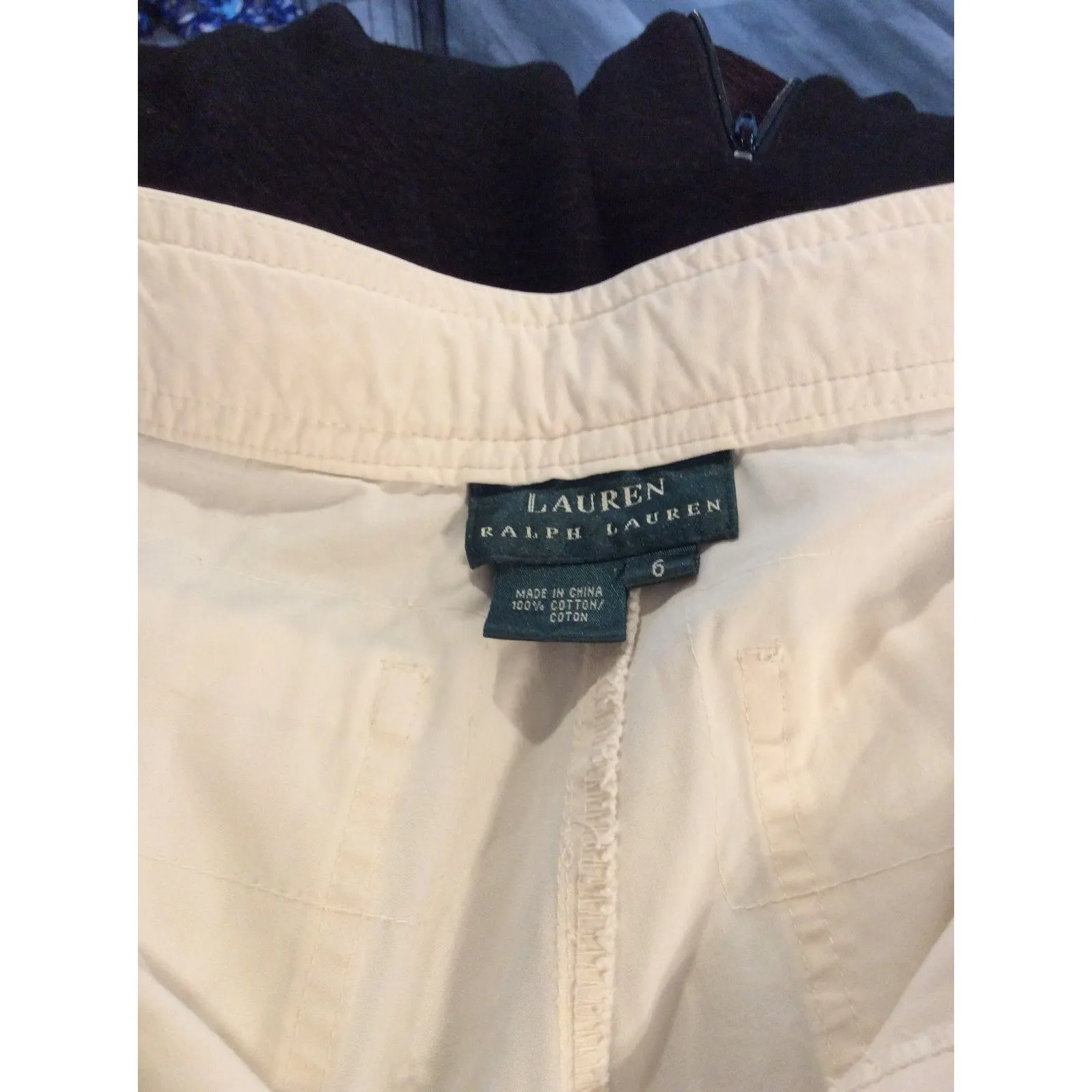 Lauren Ralph Lauren Cream Cargo Hiking Shorts Cotton Size 6 VNC - Image 2