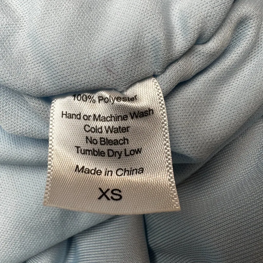 Lucy in the Sky Baby Blue Mesh Sleeve Mini Dress XS | Romantic Pastel Soft Girl - Image 7