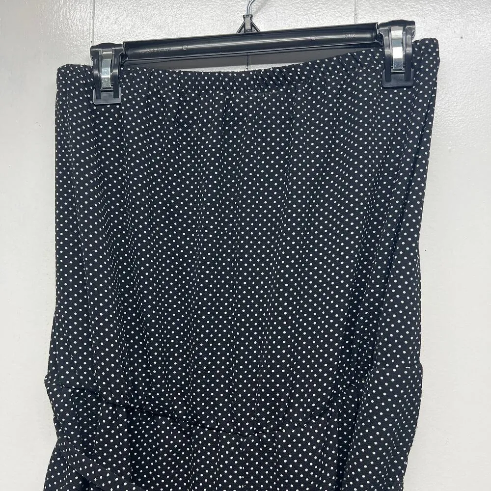 George Womens Jumpsuit 3X Strapless Polka Dot Crop Wide Leg Stretch Party Event Black - Image 3