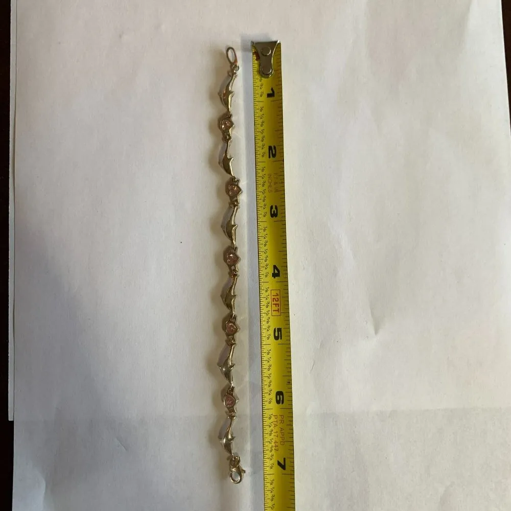 Sterling Silver 925 Women's Small 7" Dolphin Bracelet - Image 5