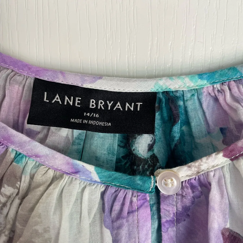 Lane Bryant Bracelet-Sleeve Multicolor Floral Blouse size 14/16 NEW - Image 5