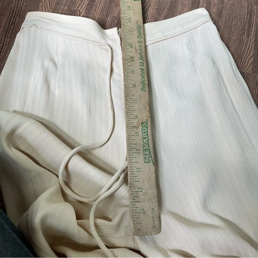 Vtg Giorgio Armani‎ Pants Italy Taupe Straight Leg Trousers Bow Pants 27X30 - Image 9