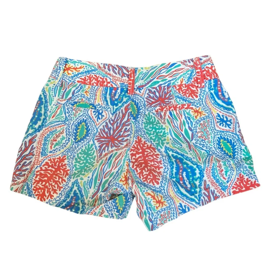 Lilly Pulitzer Sz 00 First Impression Callahan Shorts Turquoise Multicolor - Image 6