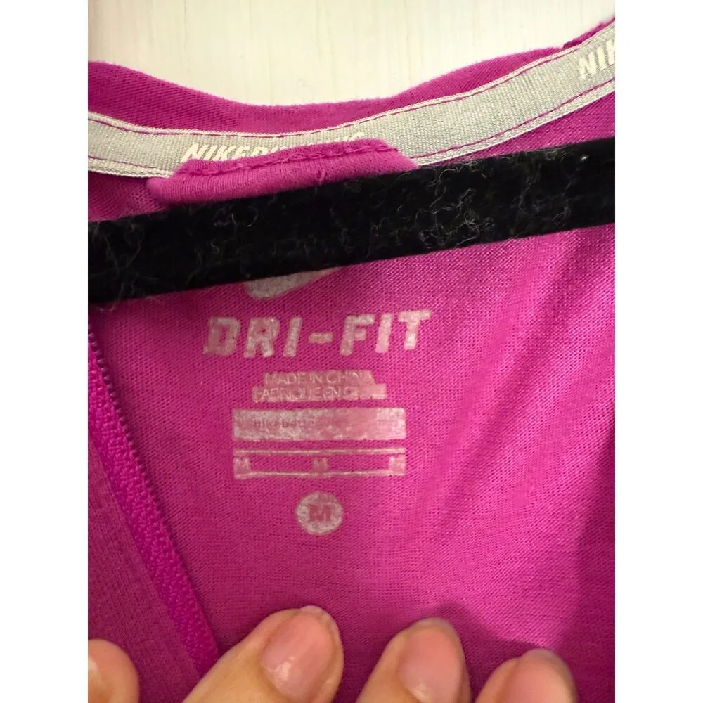 Nike Dri-Fit Running Quarter Zip Purple Hooded Shirt - Image 3