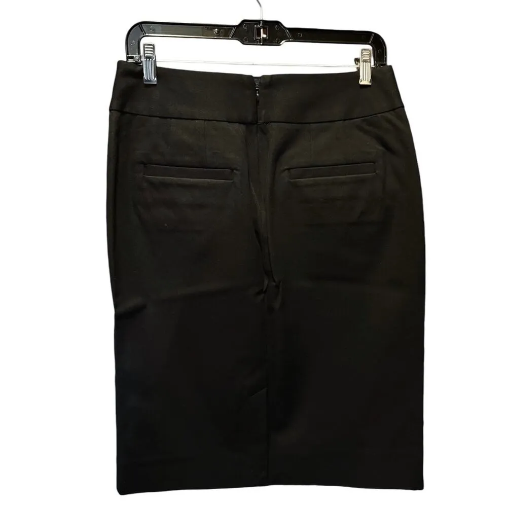 BANANA REPUBLIC Black Straight Skirt Pockets Zipper Closure 6 NWT - Image 5