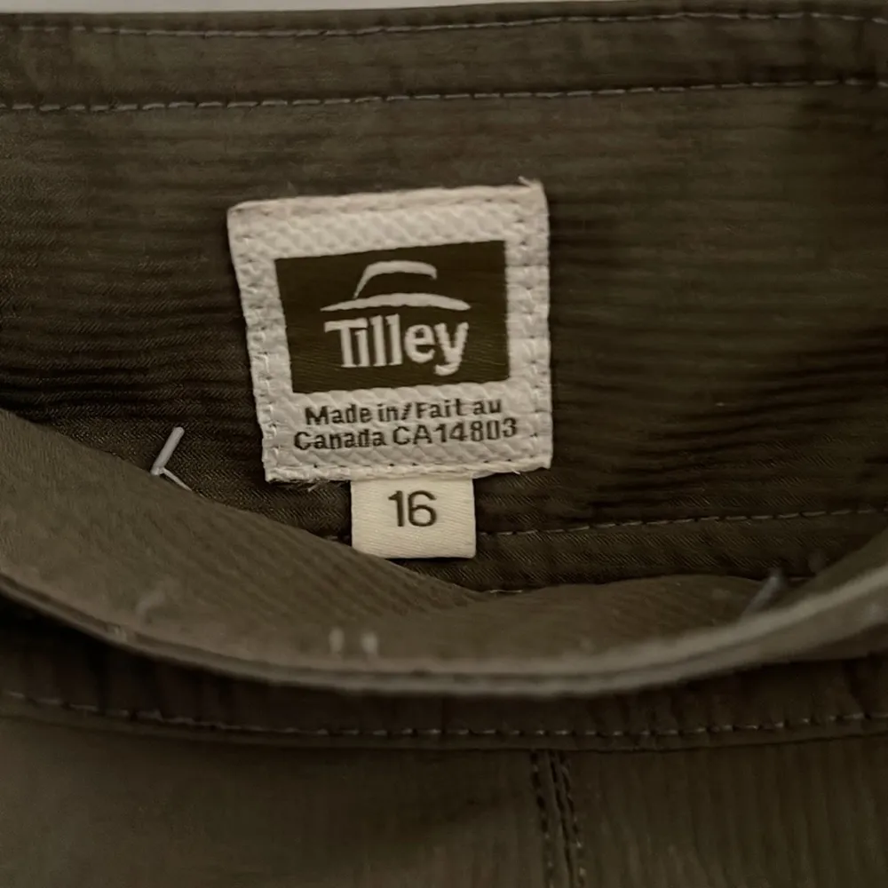 Tilley of Canada Khaki Green Textured Mini Skort sz 16 waist =39" EUC - Image 4