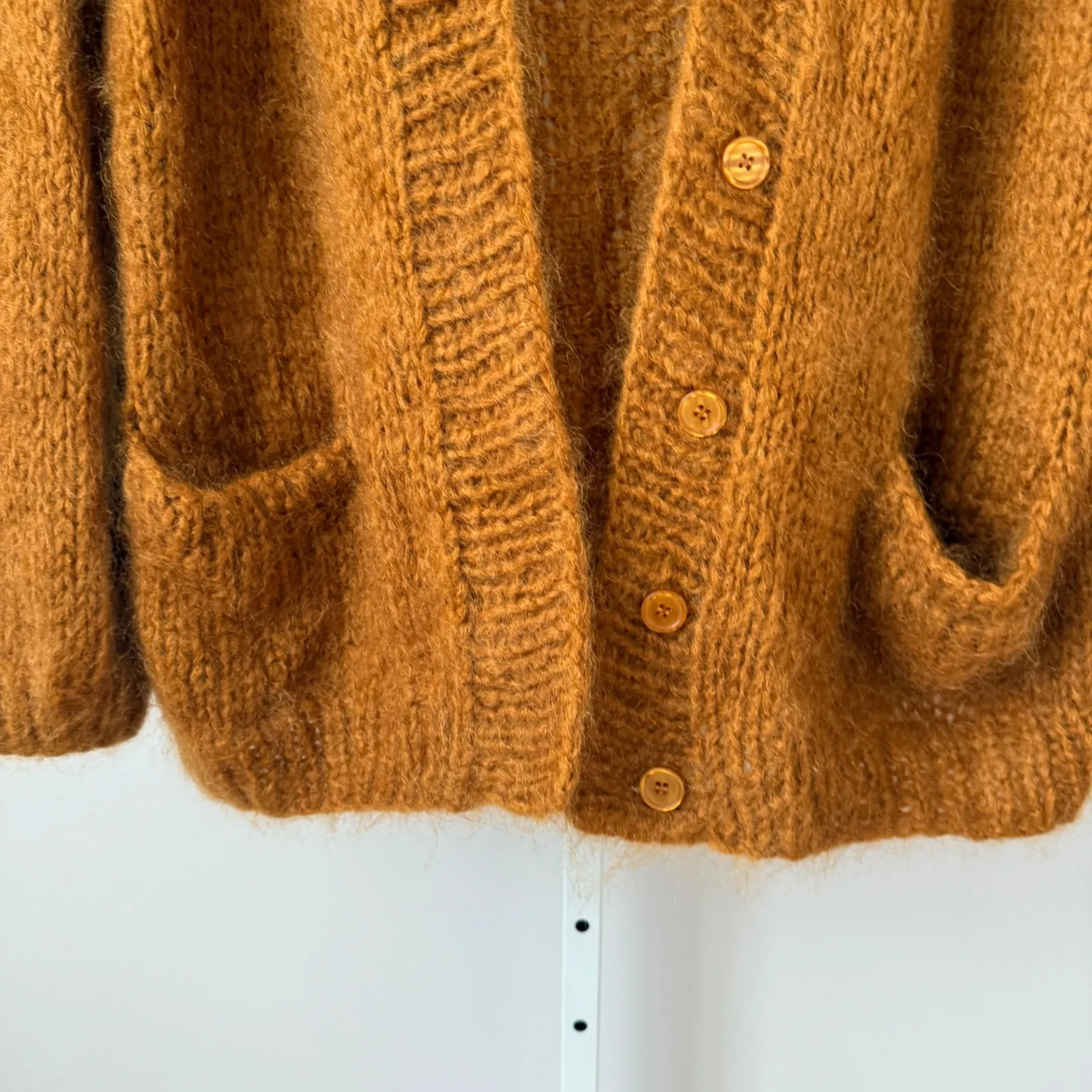 Mes Demoiselles Paris Mohair Acrylic Blend Cardigan Sweater Orange sz 2 Luxury - Image 3