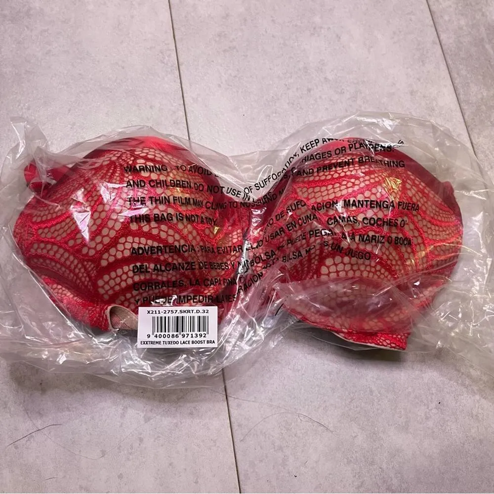 Fredericks of Hollywood Red Exxtreme Cleavage Tuxedo Lace NWT 32D Full Figure - Image 10